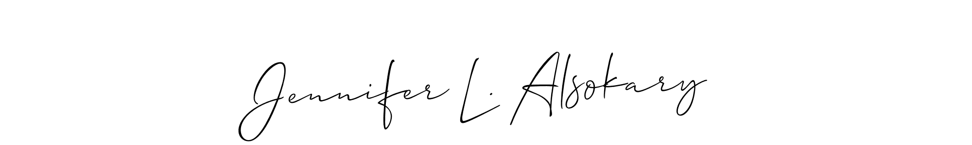 Design your own signature with our free online signature maker. With this signature software, you can create a handwritten (Allison_Script) signature for name Jennifer L. Alsokary. Jennifer L. Alsokary signature style 2 images and pictures png