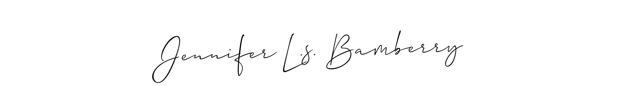 You should practise on your own different ways (Allison_Script) to write your name (Jennifer L.s. Bamberry) in signature. don't let someone else do it for you. Jennifer L.s. Bamberry signature style 2 images and pictures png