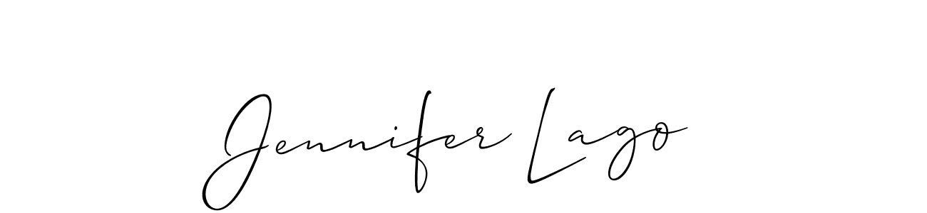 if you are searching for the best signature style for your name Jennifer Lago. so please give up your signature search. here we have designed multiple signature styles  using Allison_Script. Jennifer Lago signature style 2 images and pictures png