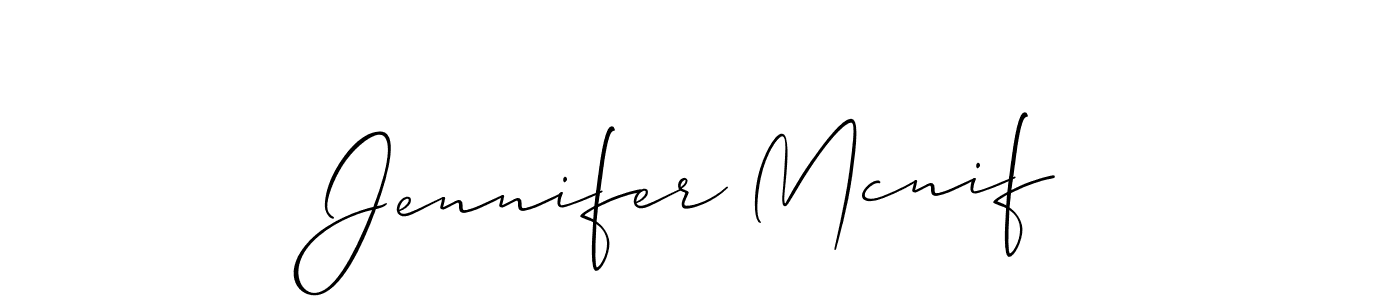 Create a beautiful signature design for name Jennifer Mcnif. With this signature (Allison_Script) fonts, you can make a handwritten signature for free. Jennifer Mcnif signature style 2 images and pictures png