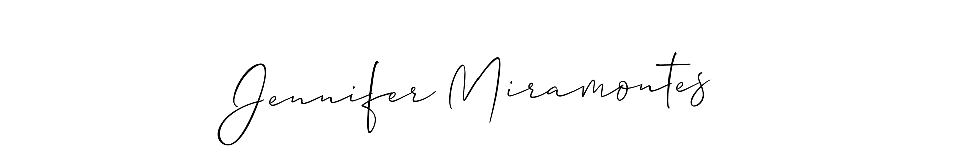 The best way (Allison_Script) to make a short signature is to pick only two or three words in your name. The name Jennifer Miramontes include a total of six letters. For converting this name. Jennifer Miramontes signature style 2 images and pictures png