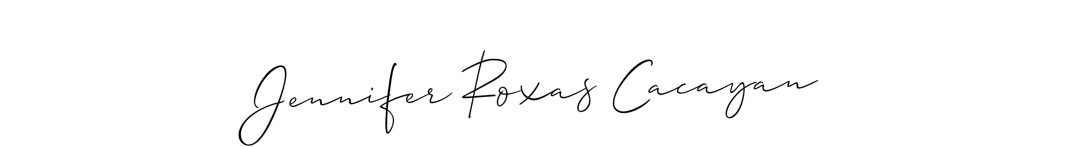 Design your own signature with our free online signature maker. With this signature software, you can create a handwritten (Allison_Script) signature for name Jennifer Roxas Cacayan. Jennifer Roxas Cacayan signature style 2 images and pictures png