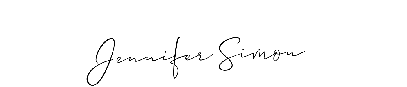 Make a short Jennifer Simon signature style. Manage your documents anywhere anytime using Allison_Script. Create and add eSignatures, submit forms, share and send files easily. Jennifer Simon signature style 2 images and pictures png