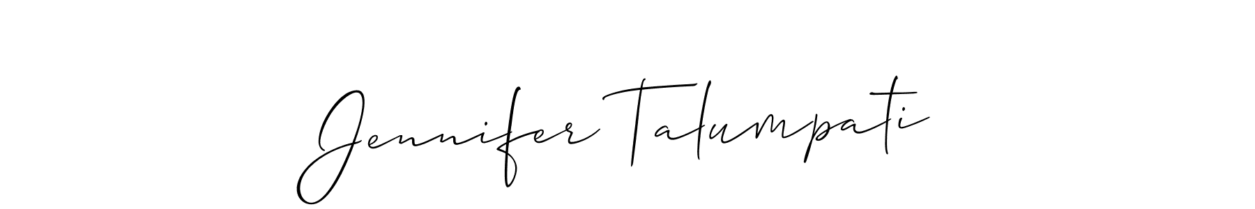 Check out images of Autograph of Jennifer Talumpati name. Actor Jennifer Talumpati Signature Style. Allison_Script is a professional sign style online. Jennifer Talumpati signature style 2 images and pictures png