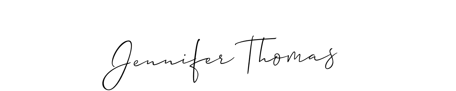 The best way (Allison_Script) to make a short signature is to pick only two or three words in your name. The name Jennifer Thomas include a total of six letters. For converting this name. Jennifer Thomas signature style 2 images and pictures png