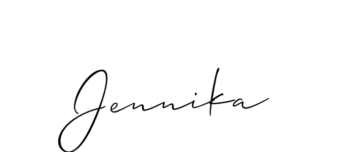 if you are searching for the best signature style for your name Jennika. so please give up your signature search. here we have designed multiple signature styles  using Allison_Script. Jennika signature style 2 images and pictures png