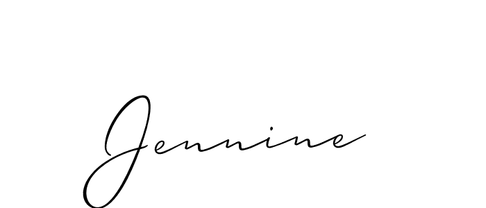 It looks lik you need a new signature style for name Jennine. Design unique handwritten (Allison_Script) signature with our free signature maker in just a few clicks. Jennine signature style 2 images and pictures png