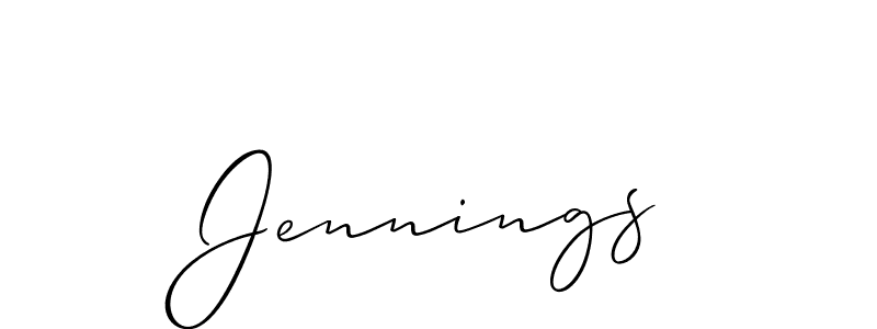 Make a beautiful signature design for name Jennings. With this signature (Allison_Script) style, you can create a handwritten signature for free. Jennings signature style 2 images and pictures png
