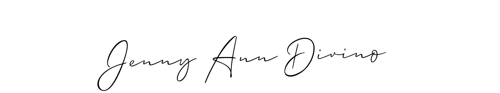 Use a signature maker to create a handwritten signature online. With this signature software, you can design (Allison_Script) your own signature for name Jenny Ann Divino. Jenny Ann Divino signature style 2 images and pictures png