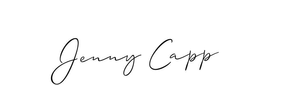 How to make Jenny Capp name signature. Use Allison_Script style for creating short signs online. This is the latest handwritten sign. Jenny Capp signature style 2 images and pictures png