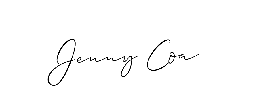 Create a beautiful signature design for name Jenny Coa. With this signature (Allison_Script) fonts, you can make a handwritten signature for free. Jenny Coa signature style 2 images and pictures png