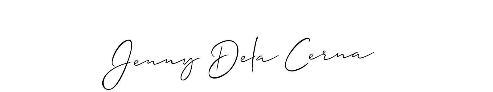 Jenny Dela Cerna stylish signature style. Best Handwritten Sign (Allison_Script) for my name. Handwritten Signature Collection Ideas for my name Jenny Dela Cerna. Jenny Dela Cerna signature style 2 images and pictures png