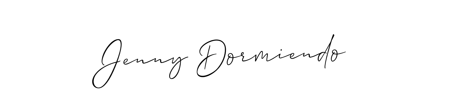 You should practise on your own different ways (Allison_Script) to write your name (Jenny Dormiendo) in signature. don't let someone else do it for you. Jenny Dormiendo signature style 2 images and pictures png