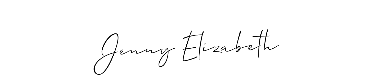 How to make Jenny Elizabeth signature? Allison_Script is a professional autograph style. Create handwritten signature for Jenny Elizabeth name. Jenny Elizabeth signature style 2 images and pictures png