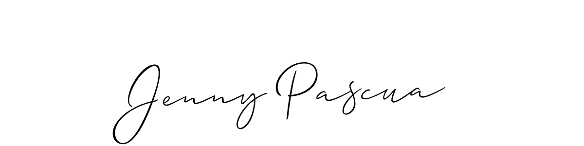 Also You can easily find your signature by using the search form. We will create Jenny Pascua name handwritten signature images for you free of cost using Allison_Script sign style. Jenny Pascua signature style 2 images and pictures png