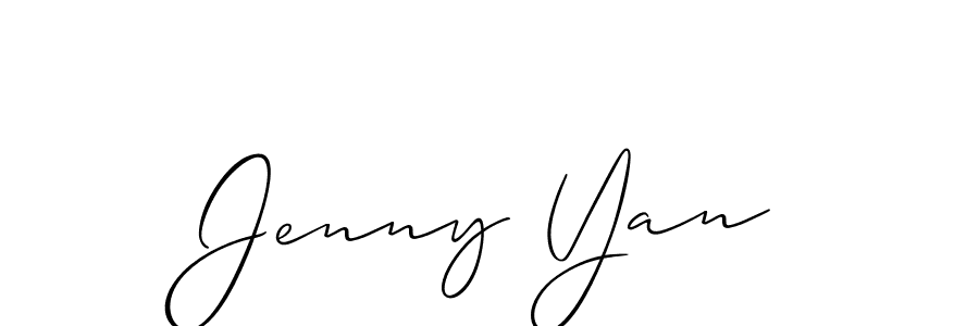 You should practise on your own different ways (Allison_Script) to write your name (Jenny Yan) in signature. don't let someone else do it for you. Jenny Yan signature style 2 images and pictures png
