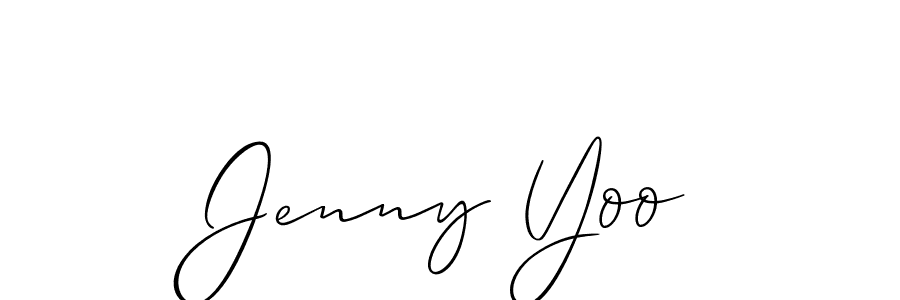 How to Draw Jenny Yoo signature style? Allison_Script is a latest design signature styles for name Jenny Yoo. Jenny Yoo signature style 2 images and pictures png