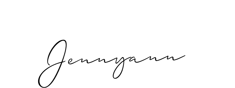 Allison_Script is a professional signature style that is perfect for those who want to add a touch of class to their signature. It is also a great choice for those who want to make their signature more unique. Get Jennyann name to fancy signature for free. Jennyann signature style 2 images and pictures png