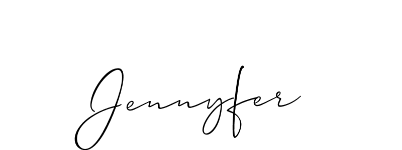 Also You can easily find your signature by using the search form. We will create Jennyfer name handwritten signature images for you free of cost using Allison_Script sign style. Jennyfer signature style 2 images and pictures png