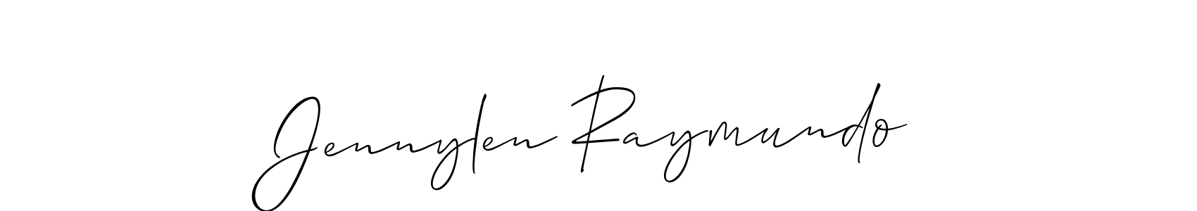 Use a signature maker to create a handwritten signature online. With this signature software, you can design (Allison_Script) your own signature for name Jennylen Raymundo. Jennylen Raymundo signature style 2 images and pictures png