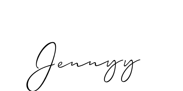 It looks lik you need a new signature style for name Jennyy. Design unique handwritten (Allison_Script) signature with our free signature maker in just a few clicks. Jennyy signature style 2 images and pictures png