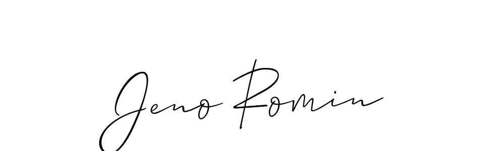 Create a beautiful signature design for name Jeno Romin. With this signature (Allison_Script) fonts, you can make a handwritten signature for free. Jeno Romin signature style 2 images and pictures png