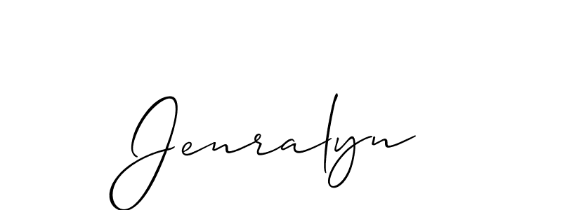 Use a signature maker to create a handwritten signature online. With this signature software, you can design (Allison_Script) your own signature for name Jenralyn. Jenralyn signature style 2 images and pictures png