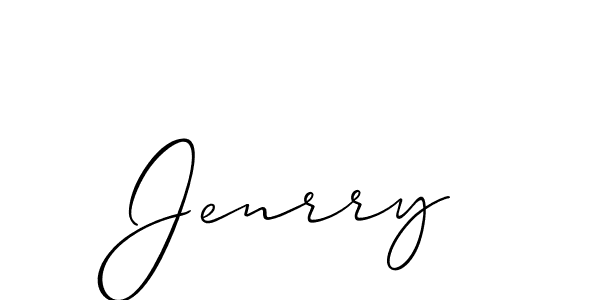 Create a beautiful signature design for name Jenrry. With this signature (Allison_Script) fonts, you can make a handwritten signature for free. Jenrry signature style 2 images and pictures png