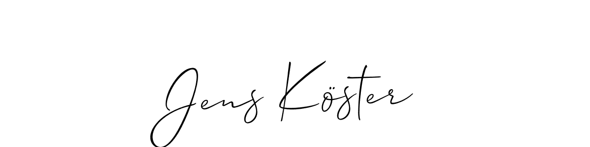 Make a short Jens Köster signature style. Manage your documents anywhere anytime using Allison_Script. Create and add eSignatures, submit forms, share and send files easily. Jens Köster signature style 2 images and pictures png