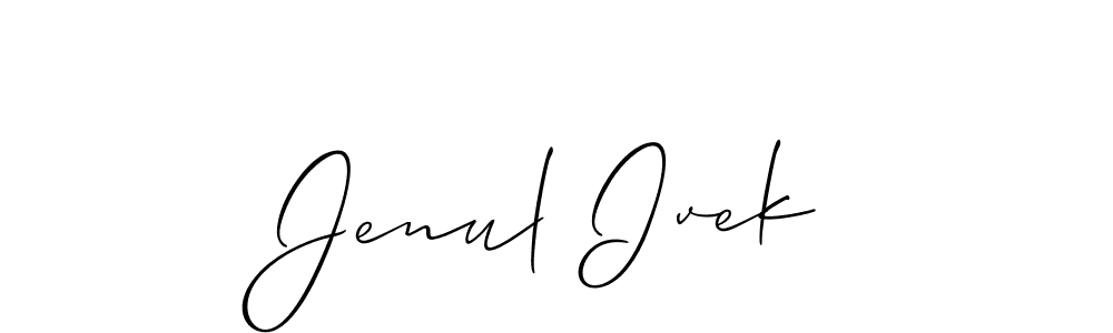 Allison_Script is a professional signature style that is perfect for those who want to add a touch of class to their signature. It is also a great choice for those who want to make their signature more unique. Get Jenul Ivek name to fancy signature for free. Jenul Ivek signature style 2 images and pictures png
