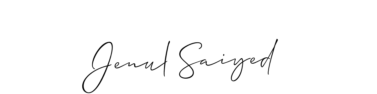 if you are searching for the best signature style for your name Jenul Saiyed. so please give up your signature search. here we have designed multiple signature styles  using Allison_Script. Jenul Saiyed signature style 2 images and pictures png