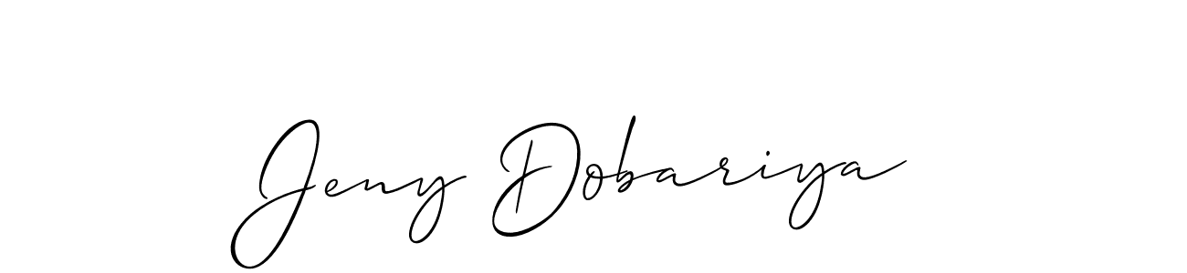 Similarly Allison_Script is the best handwritten signature design. Signature creator online .You can use it as an online autograph creator for name Jeny Dobariya. Jeny Dobariya signature style 2 images and pictures png