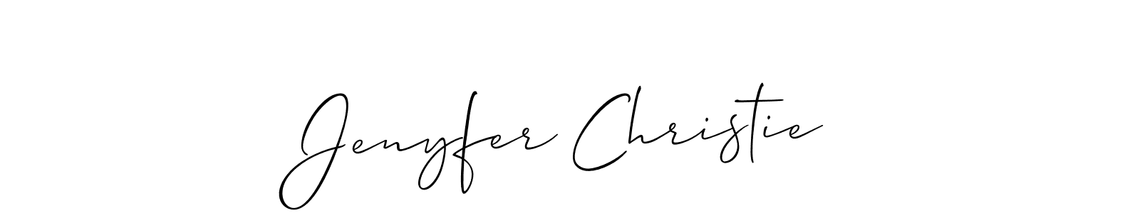You should practise on your own different ways (Allison_Script) to write your name (Jenyfer Christie) in signature. don't let someone else do it for you. Jenyfer Christie signature style 2 images and pictures png