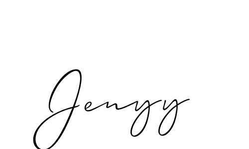 Create a beautiful signature design for name Jenyy. With this signature (Allison_Script) fonts, you can make a handwritten signature for free. Jenyy signature style 2 images and pictures png
