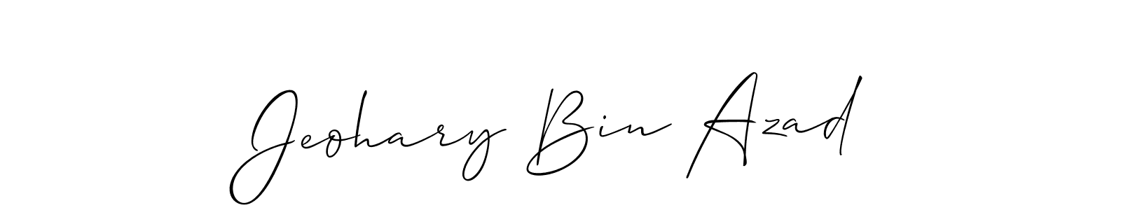 It looks lik you need a new signature style for name Jeohary Bin Azad. Design unique handwritten (Allison_Script) signature with our free signature maker in just a few clicks. Jeohary Bin Azad signature style 2 images and pictures png
