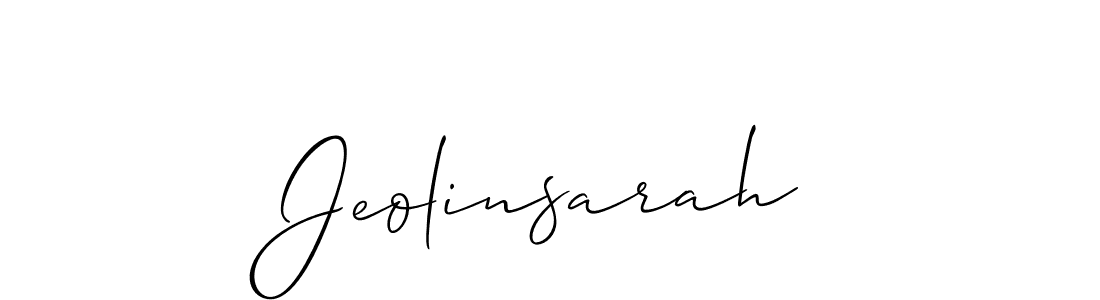 Use a signature maker to create a handwritten signature online. With this signature software, you can design (Allison_Script) your own signature for name Jeolinsarah. Jeolinsarah signature style 2 images and pictures png