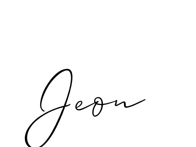 if you are searching for the best signature style for your name Jeon. so please give up your signature search. here we have designed multiple signature styles  using Allison_Script. Jeon signature style 2 images and pictures png