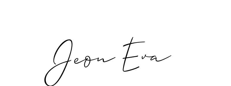 Make a beautiful signature design for name Jeon Eva. With this signature (Allison_Script) style, you can create a handwritten signature for free. Jeon Eva signature style 2 images and pictures png