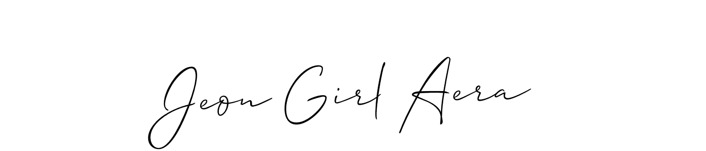 Design your own signature with our free online signature maker. With this signature software, you can create a handwritten (Allison_Script) signature for name Jeon Girl Aera. Jeon Girl Aera signature style 2 images and pictures png