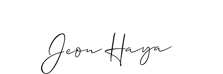 Similarly Allison_Script is the best handwritten signature design. Signature creator online .You can use it as an online autograph creator for name Jeon Haya. Jeon Haya signature style 2 images and pictures png