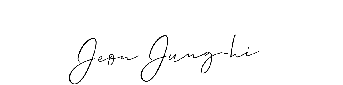 if you are searching for the best signature style for your name Jeon Jung-hi. so please give up your signature search. here we have designed multiple signature styles  using Allison_Script. Jeon Jung-hi signature style 2 images and pictures png