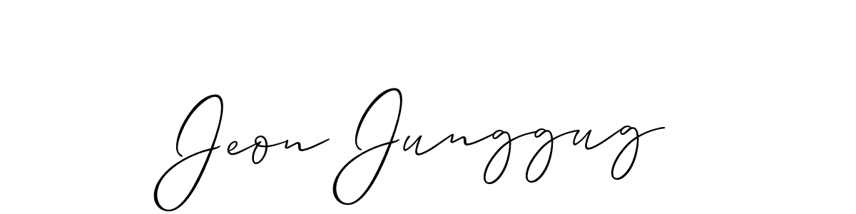 Allison_Script is a professional signature style that is perfect for those who want to add a touch of class to their signature. It is also a great choice for those who want to make their signature more unique. Get Jeon Junggug name to fancy signature for free. Jeon Junggug signature style 2 images and pictures png