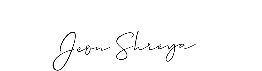 Best and Professional Signature Style for Jeon Shreya. Allison_Script Best Signature Style Collection. Jeon Shreya signature style 2 images and pictures png