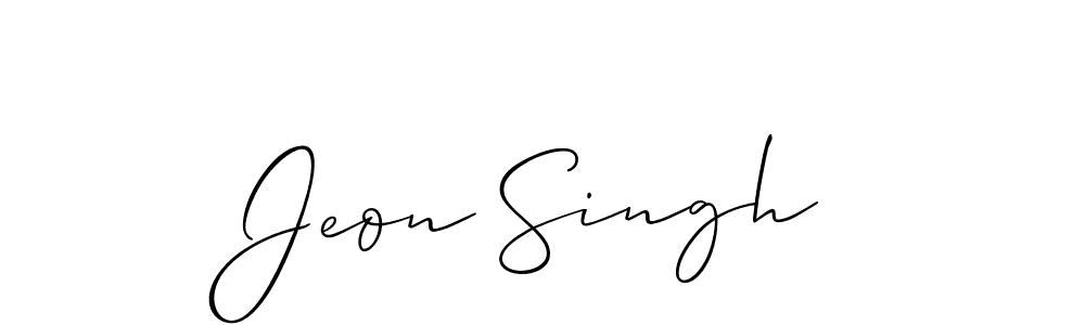 Create a beautiful signature design for name Jeon Singh. With this signature (Allison_Script) fonts, you can make a handwritten signature for free. Jeon Singh signature style 2 images and pictures png