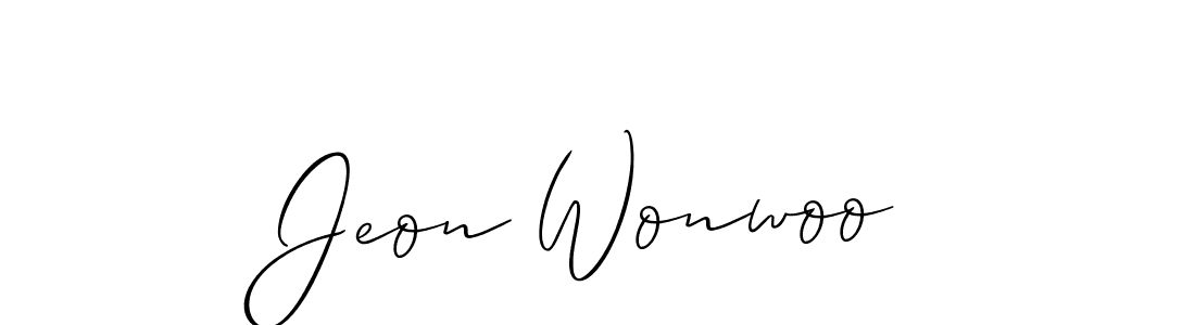 How to make Jeon Wonwoo signature? Allison_Script is a professional autograph style. Create handwritten signature for Jeon Wonwoo name. Jeon Wonwoo signature style 2 images and pictures png