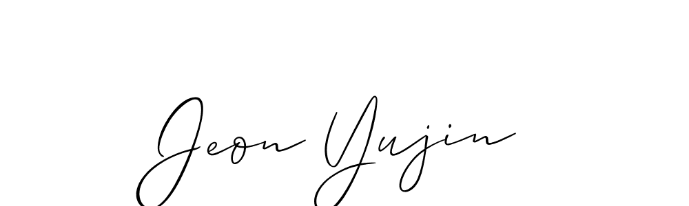 Create a beautiful signature design for name Jeon Yujin. With this signature (Allison_Script) fonts, you can make a handwritten signature for free. Jeon Yujin signature style 2 images and pictures png