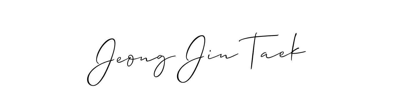 Design your own signature with our free online signature maker. With this signature software, you can create a handwritten (Allison_Script) signature for name Jeong Jin Taek. Jeong Jin Taek signature style 2 images and pictures png