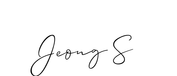 if you are searching for the best signature style for your name Jeong S. so please give up your signature search. here we have designed multiple signature styles  using Allison_Script. Jeong S signature style 2 images and pictures png