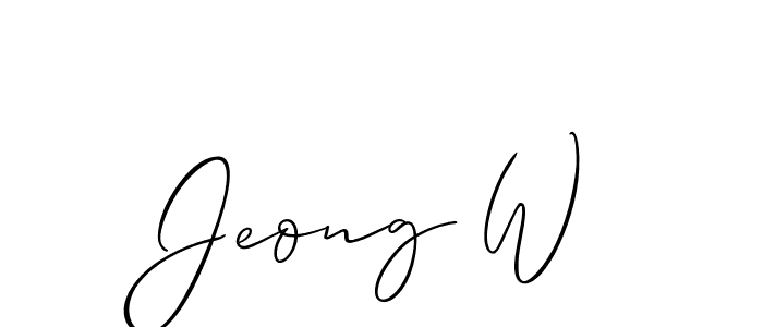 Also we have Jeong W name is the best signature style. Create professional handwritten signature collection using Allison_Script autograph style. Jeong W signature style 2 images and pictures png