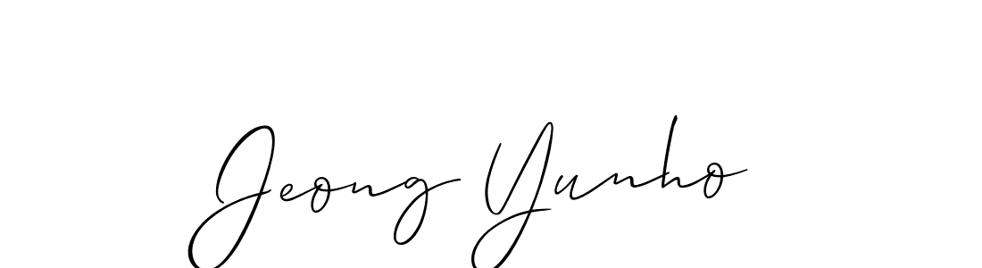 Also You can easily find your signature by using the search form. We will create Jeong Yunho name handwritten signature images for you free of cost using Allison_Script sign style. Jeong Yunho signature style 2 images and pictures png